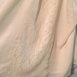 NWOT cream halter with lace panel